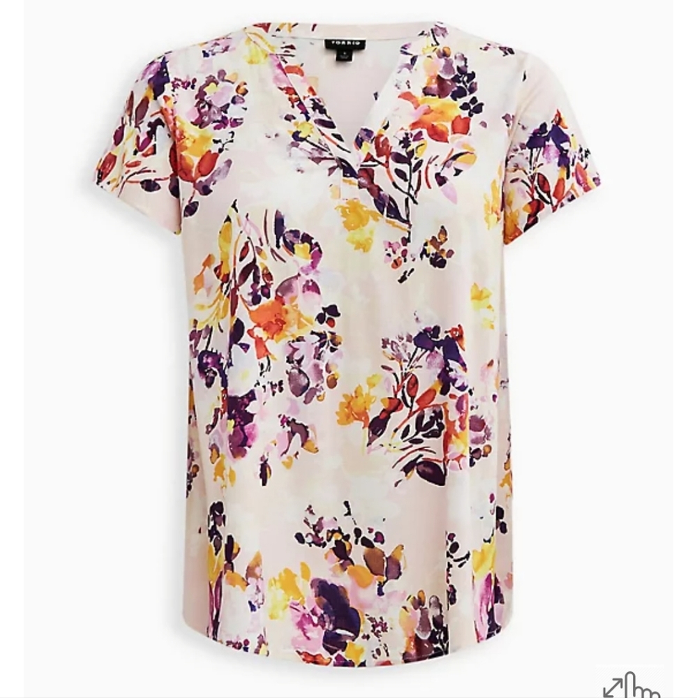 NWT Torrid Split Front Floral Blouse - Picture 4 of 5